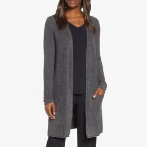 Barefoot Dreams Cardigan Bamboo Chic Lite Gray S Open Drape Coastal Grandma